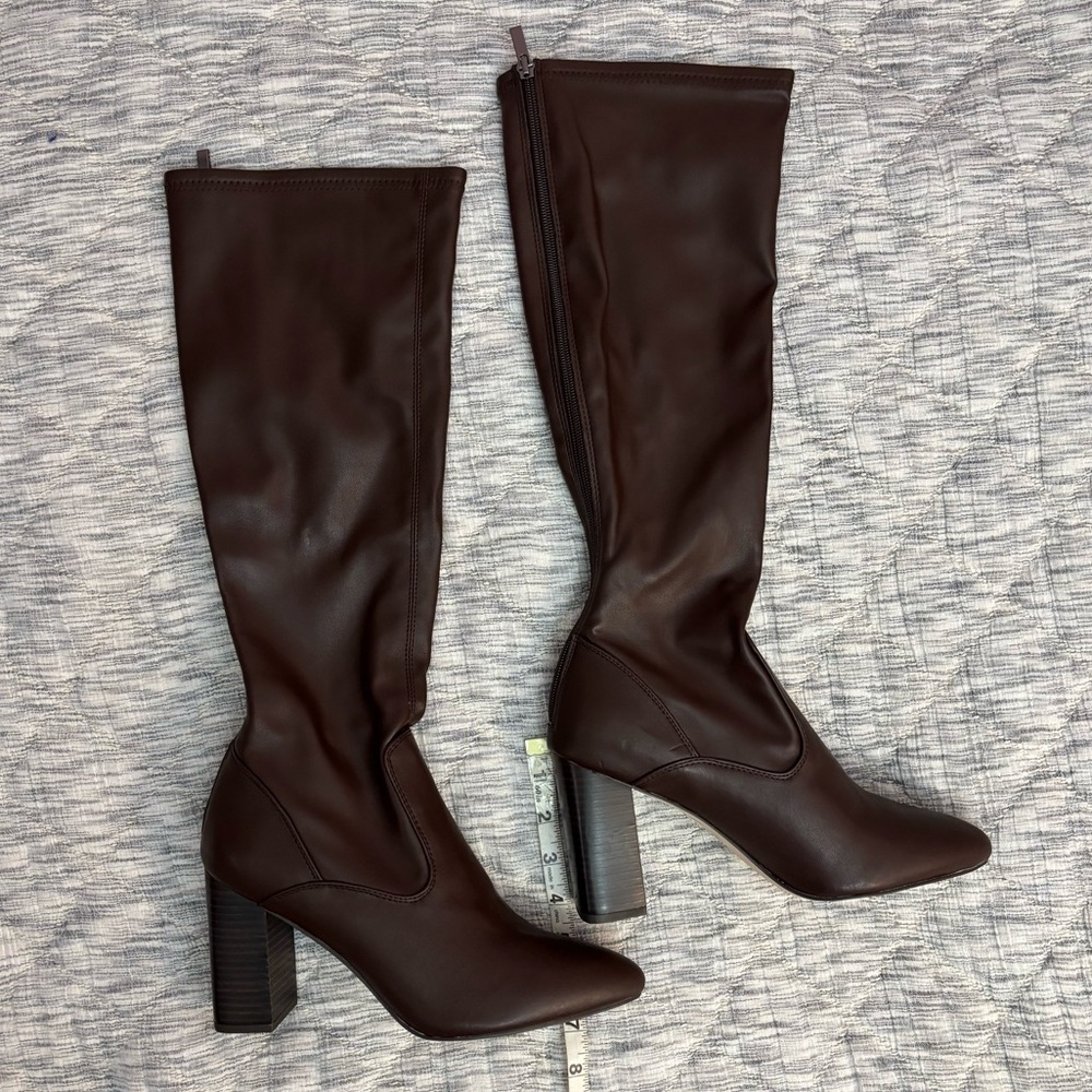 Franco Sarto Knee High Boots Sz 9 NWOT | Franco Sarto Brown Leather Boots Sz 9 - - Picture 2 of 8